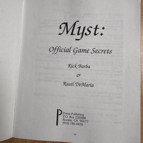 Myst: The Official Strategy Guide (Secrets of the Games Series) Paperback 1993 - Picture 3 of 6
